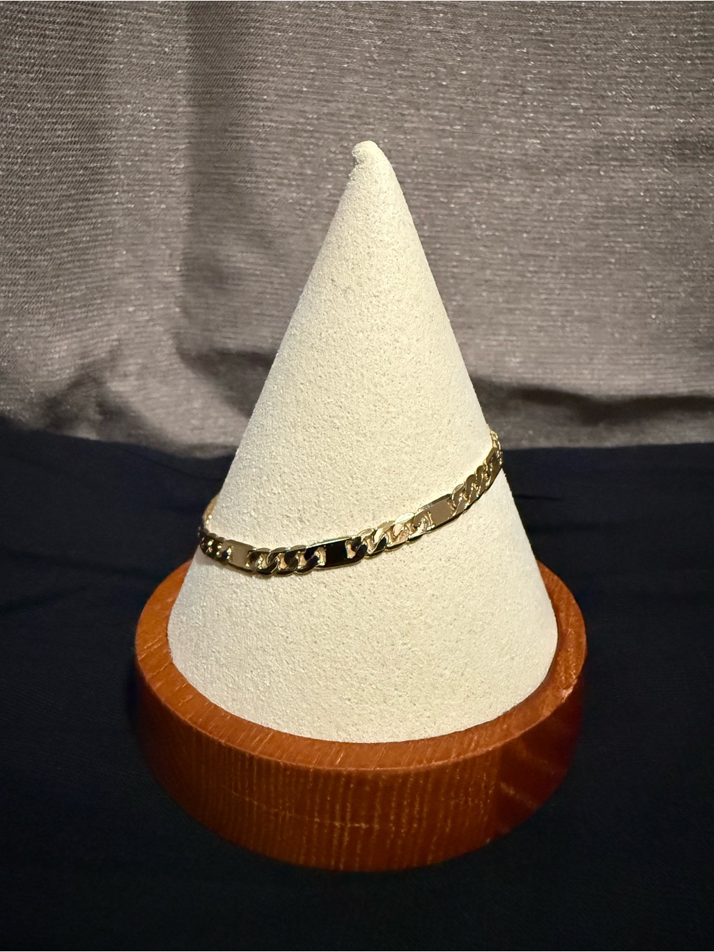 Gold Plated Figaro Chain Bracelet  Classic Link Bracelet